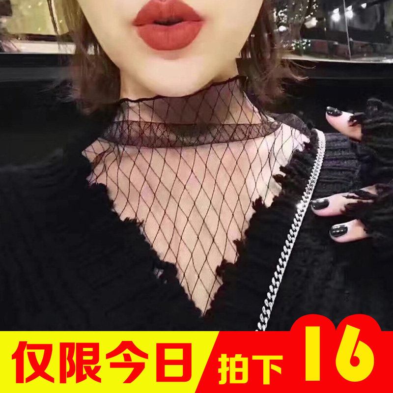 2018欧美网纱打底衫女长袖T桖韩版性感透视上衣蕾丝高领套头内搭|msdalam kategori Butik wanita / wanita, baju-T - dari Buy2taobao.com untuk memberikan perkhidmatan ejen Taobao profesional membeli