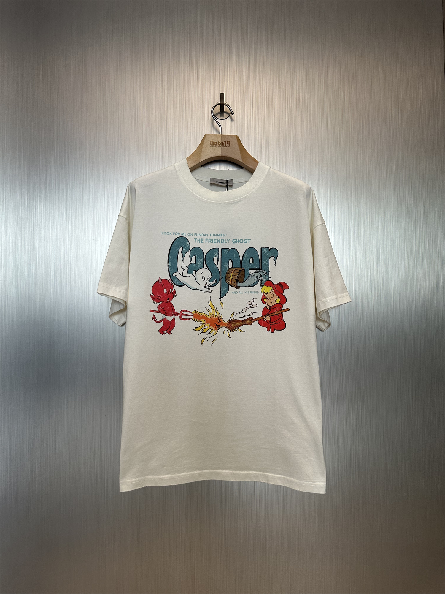 实体现货 Purey Casper鬼马小精灵破坏卡通Vintage做旧短袖T恤-封面
