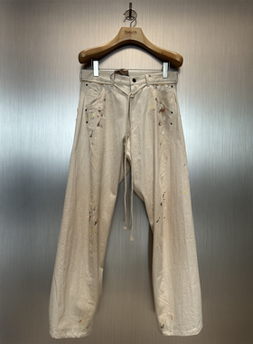 实体现货 Epide Prefab 23AW 泼墨弯刀扭缝阔腿宽松画家长裤