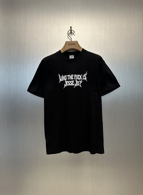 实体现货 Deadly Doll 新款字母印花黑色圆领针织短袖T恤