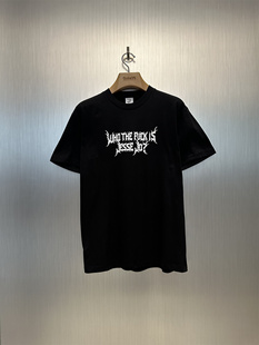 实体现货 Deadly Doll 新款字母印花黑色圆领针织短袖T恤