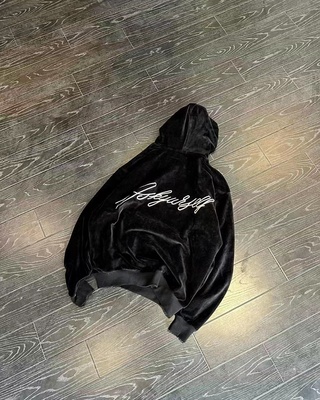 Askyurself丝绒宽松连帽衫