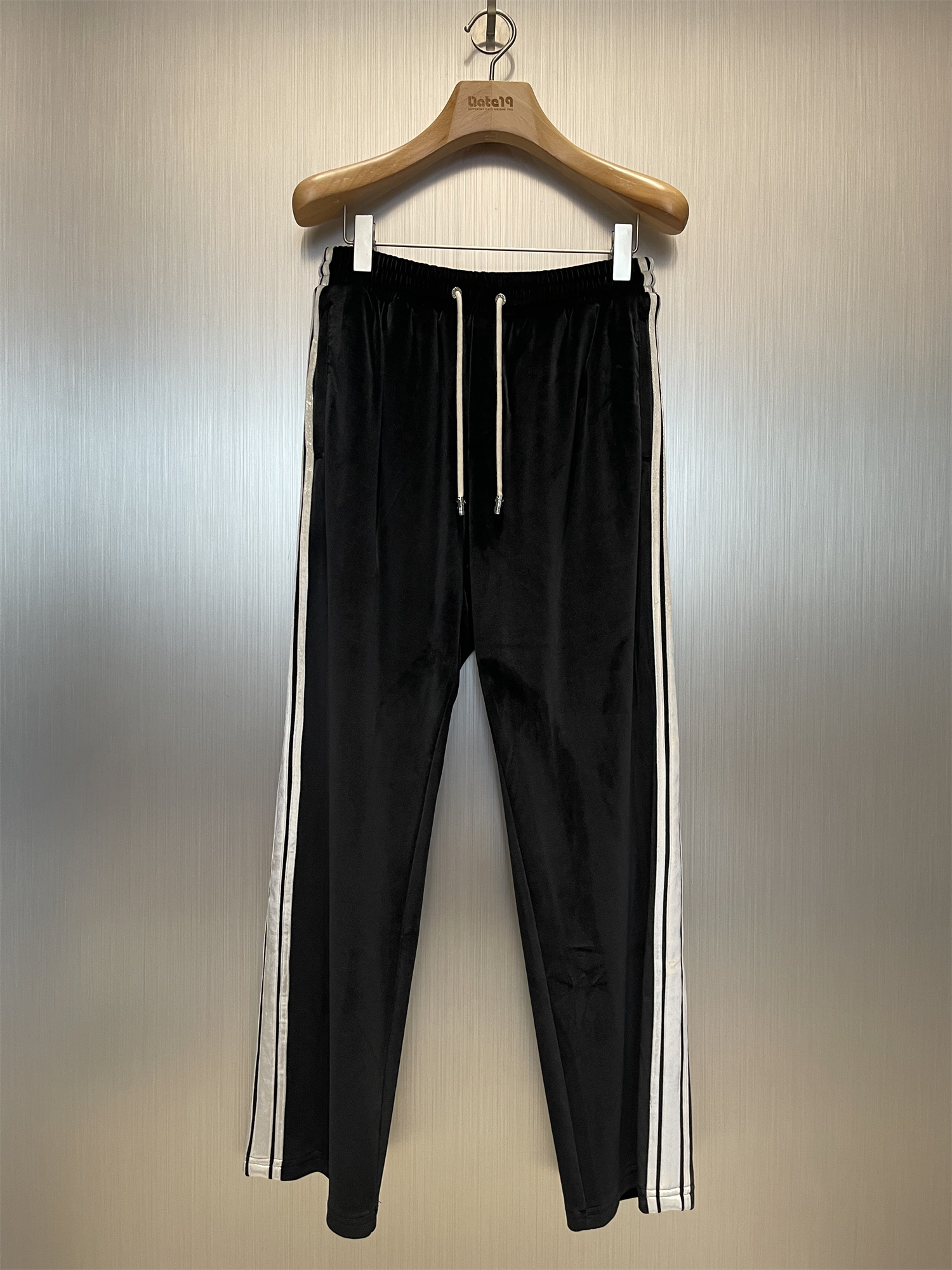 GALLIANOLANDOR丝绒拼接卫裤