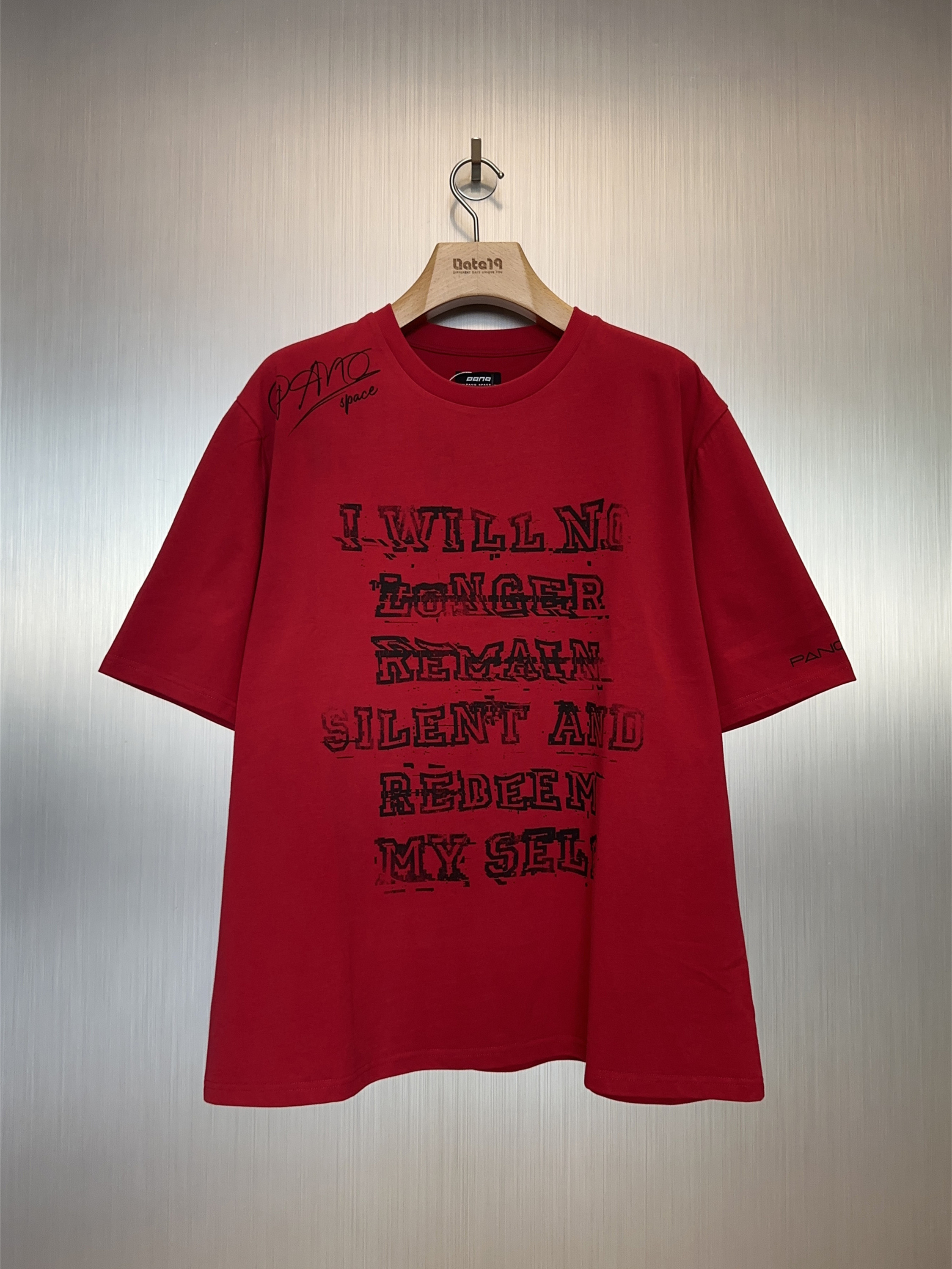 实体现货 Panq 水洗做旧破坏模糊字母印花短袖T恤