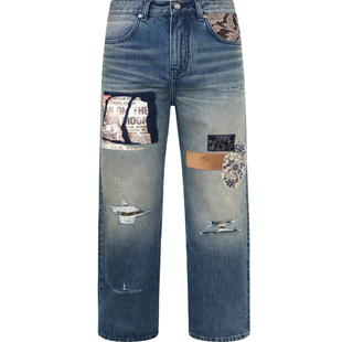 Royal Child BORC 实体现货 海报拼接水洗做旧牛仔裤 Birth
