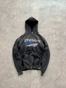 水洗裂纹弹幕标语连帽衫 品牌直发 Reeborn Perception 卫衣 False