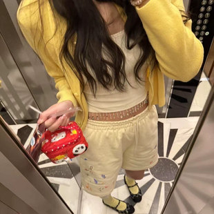 玩偶公仔贴纸印花复古水洗做旧短裤 Prefab Epide 实体现货