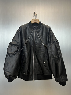 进口意大利羊皮弧形拉链皮衣夹克riri拉链 Archive 实体现货 Far