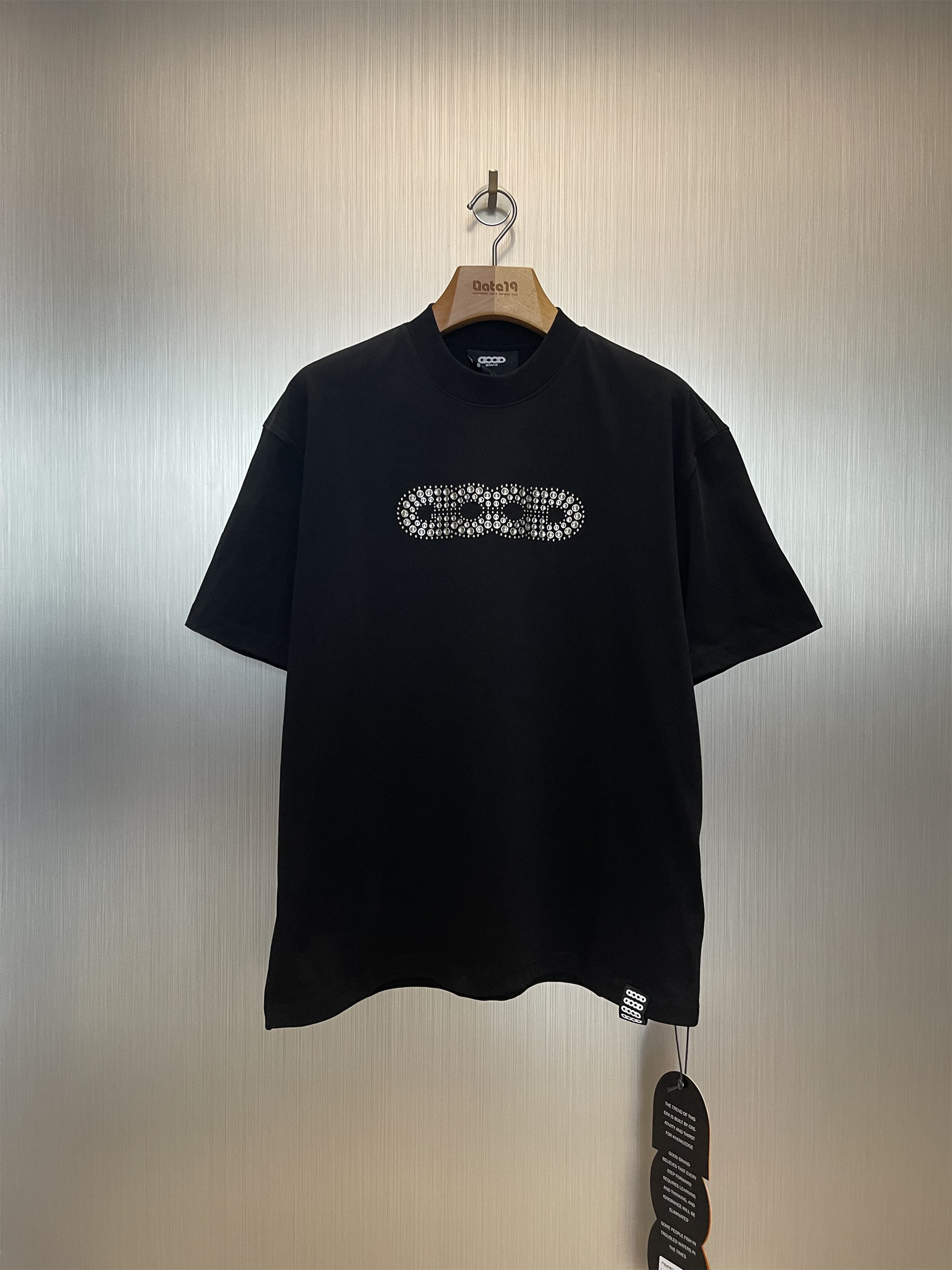 实体现货 GoodBrand Sorin 组合色片水钻反战短袖T恤 老白同款