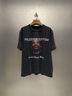 False 狗爷肖像水洗做旧短袖 Perception Dogg T恤 Snoop 实体现货