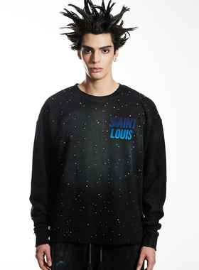 品牌直发 Sssaint Louis 23FW 套头满天星水钻卫衣