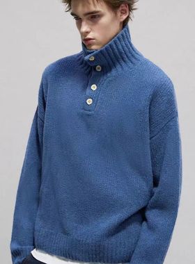 实体现货 Epide Prefab 羊毛纽扣高领防风保暖极简老钱毛衣针织衫