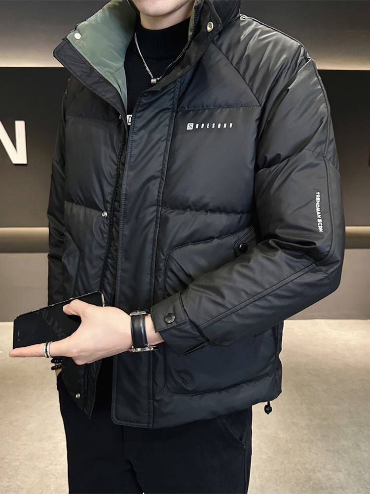 潮牌高端羽绒服男士款冬季新款立领修身短款羽绒上衣加厚冬装外套