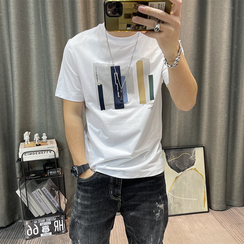 男士高档修身体恤衫棉t半袖