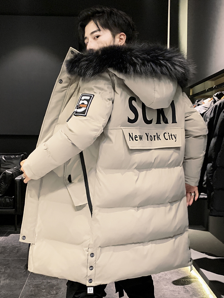 潮牌高端羽绒棉服男中长款冬季