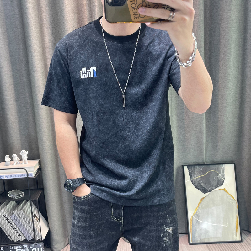 潮牌男士短袖t恤夏季新款高端男装青年百搭上衣纯棉半袖体恤衫潮