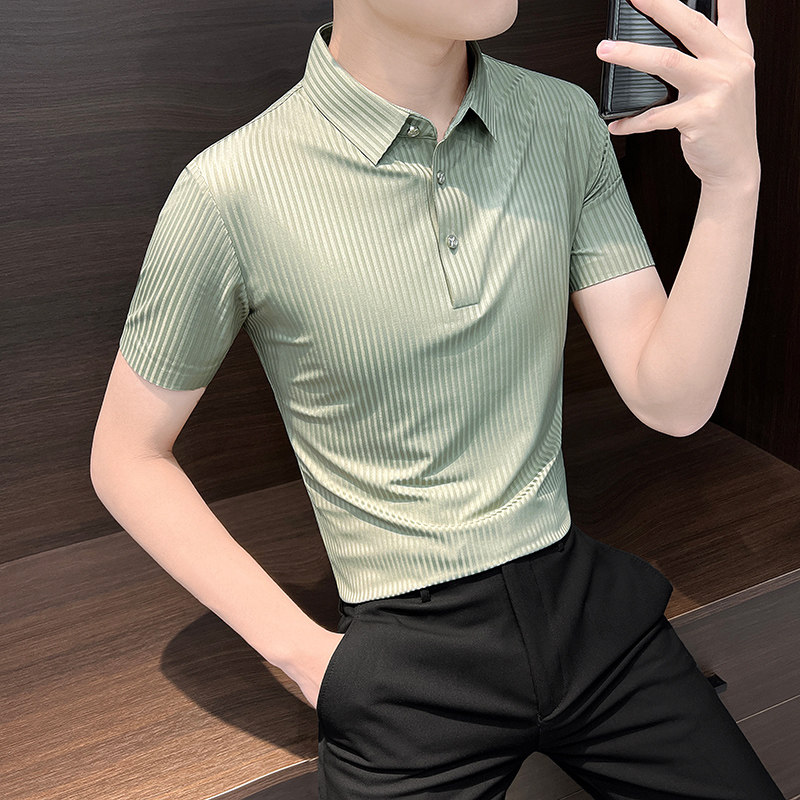 痞帅新款修身夏季冰丝男款t恤