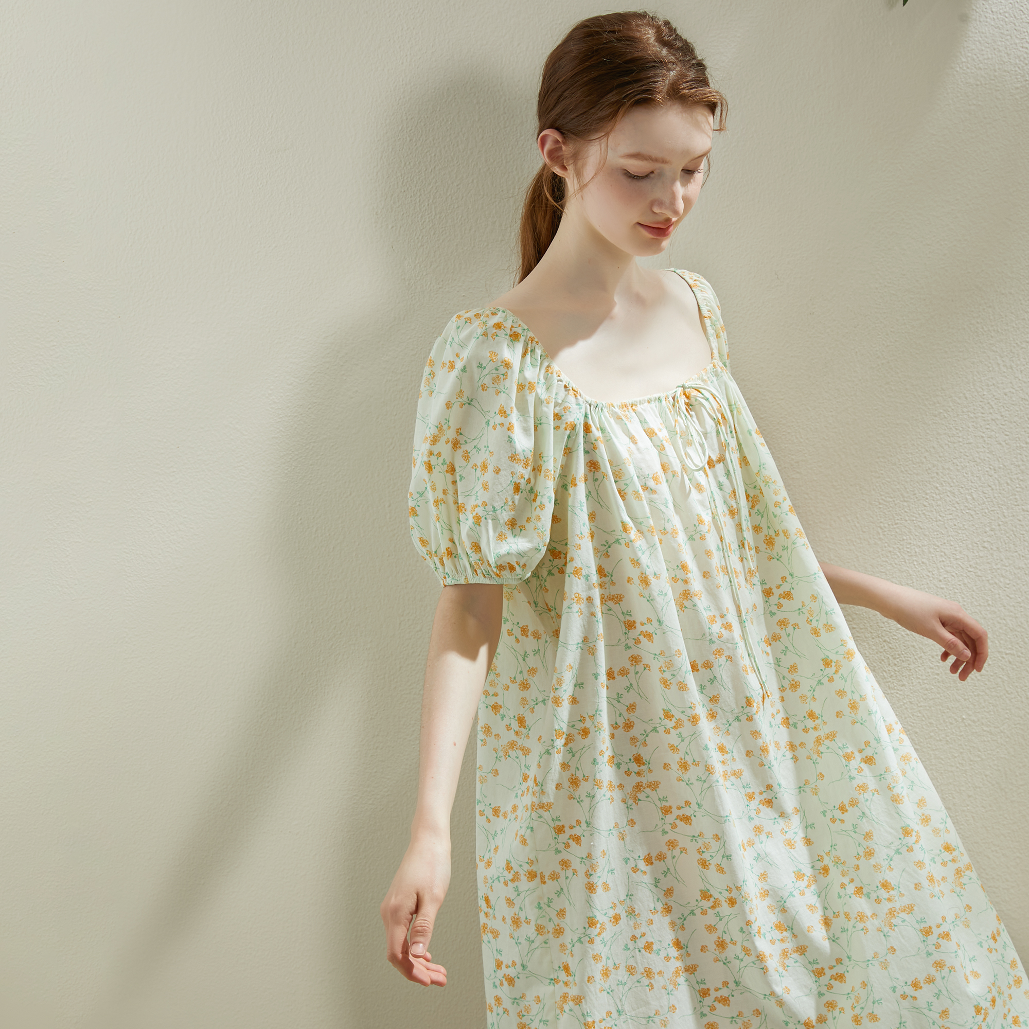 精梳纯棉梦幻甜美印花少女感睡裙女夏季2023新款短袖睡衣