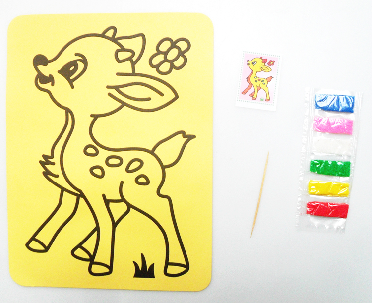 儿童手工玩具沙画幼儿园益智早教6色小号沙画9色大号  沙子画玩具