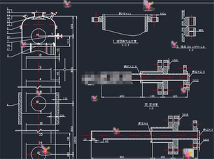乙醇-水连续分离筛板式精馏塔CAD图纸 法兰装配图 塔节装配图 等