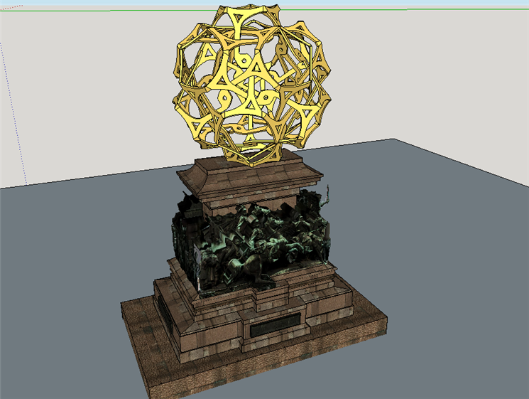 SU0264 sketchup模型库 SU模型 绣球雕塑 景观小品 城市小品 7M