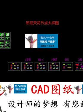 CAD184 室内装潢设计天花板吊顶顶棚装修家装CAD图纸节点大样图纸