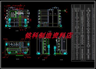 1吨双级RO反渗透净水机设备装配CAD图纸纯净水生产装置反渗透系统