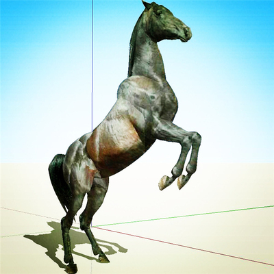 SU1379 草图大师 骏马小品雕塑 跳跃马景观 SU模型 sketchup模型