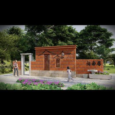 现代景观古建 闽南景观 红砖小建闽南建筑复古建筑草图大师SU模型
