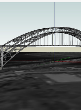 SU0311 sketchup模型库 SU模型 跨江大桥 长桥 景观桥 大桥 2M