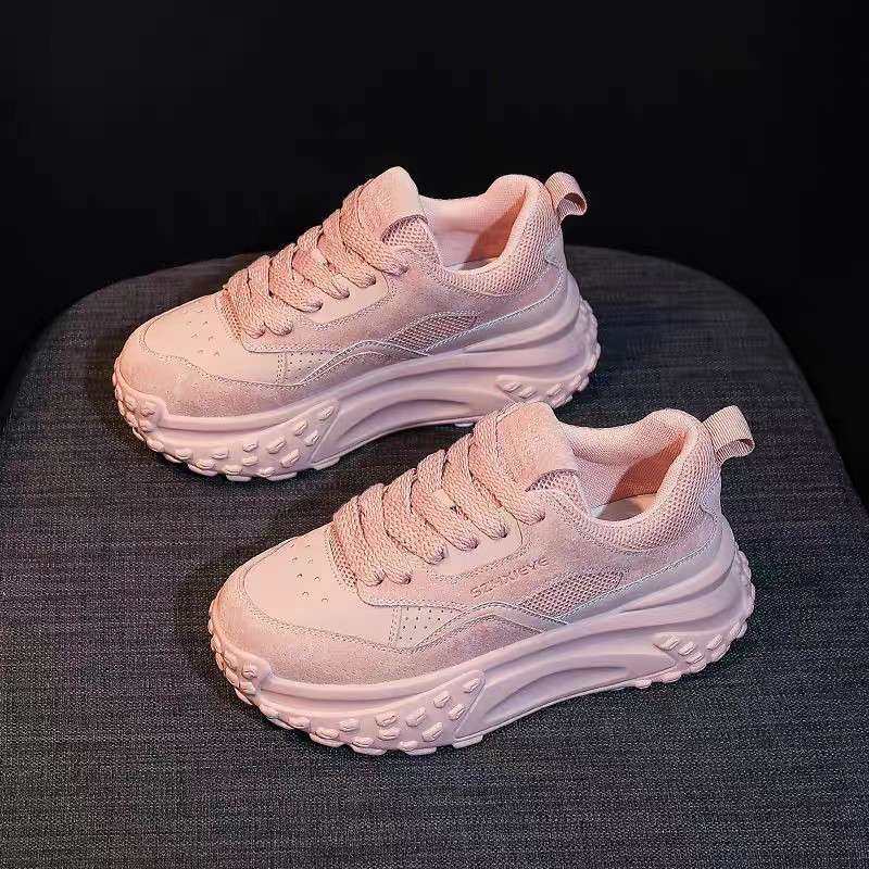 爆款厚底米色老爹鞋女2025秋季新款时尚百搭松糕韩版休闲运动女鞋