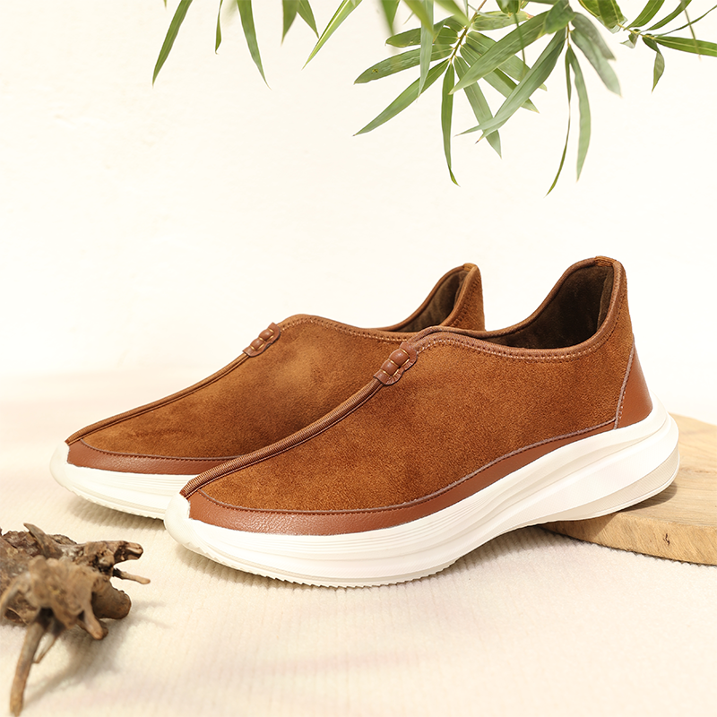 保暖麂皮秋冬软底加绒和尚鞋轻便