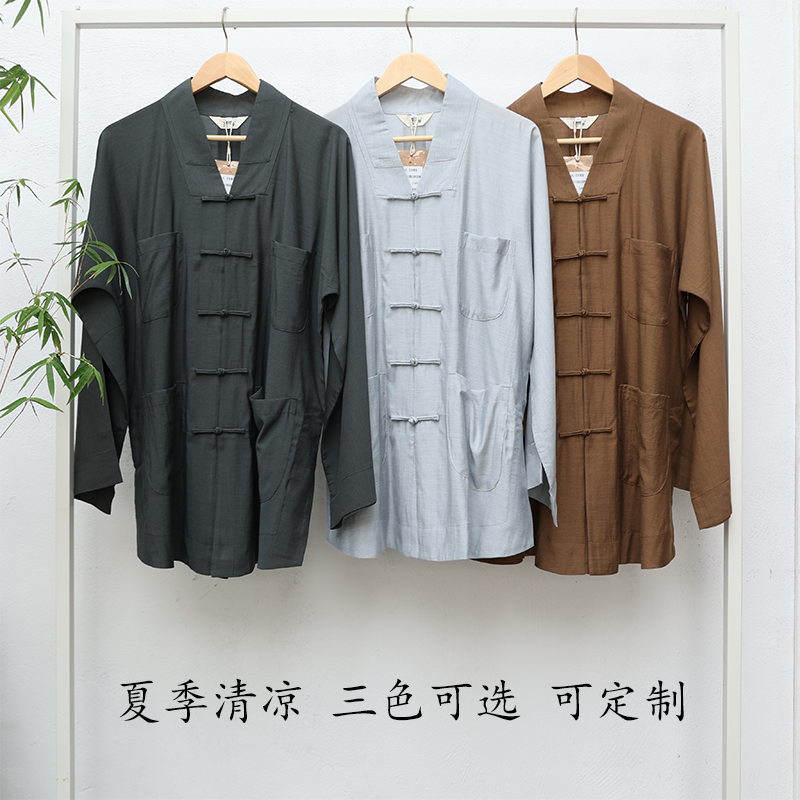 慈心缘僧服夏季薄款小褂出家师父和尚服男女同款真丝纱比丘尼短褂