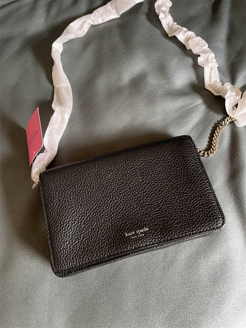 kate spade ks单肩斜跨链条小方包日常休闲百搭通勤荔枝纹牛皮女