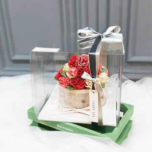 爆浆奶盖盒子 蛋糕盒 网红脏脏蛋糕盒4寸5寸6寸8寸韩式 透明蛋糕盒