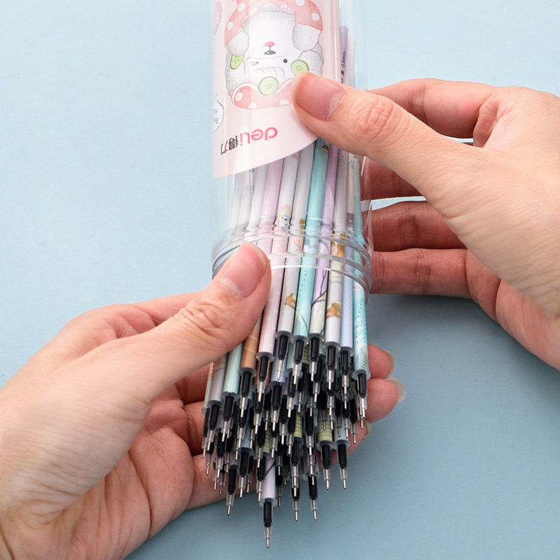 부드러운 풀 니들 튜브 시그니처 펜 교체 코어 0.5MM 총알 검정색 워터 펜이 포함된 학생용 델리 뉴트럴 펜 리필
