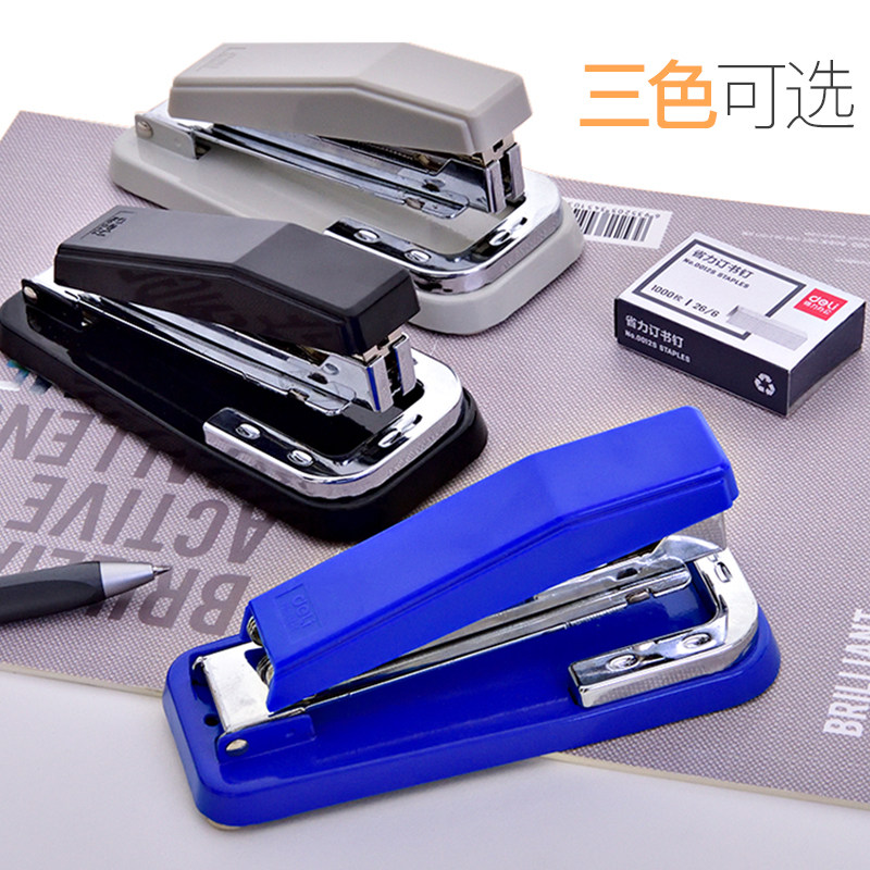 DELI 0414 초등학생을 위한 센터 솔기 스테이플러 중형 제본기 회전식 중철 스테이플러 25매 스테이플러