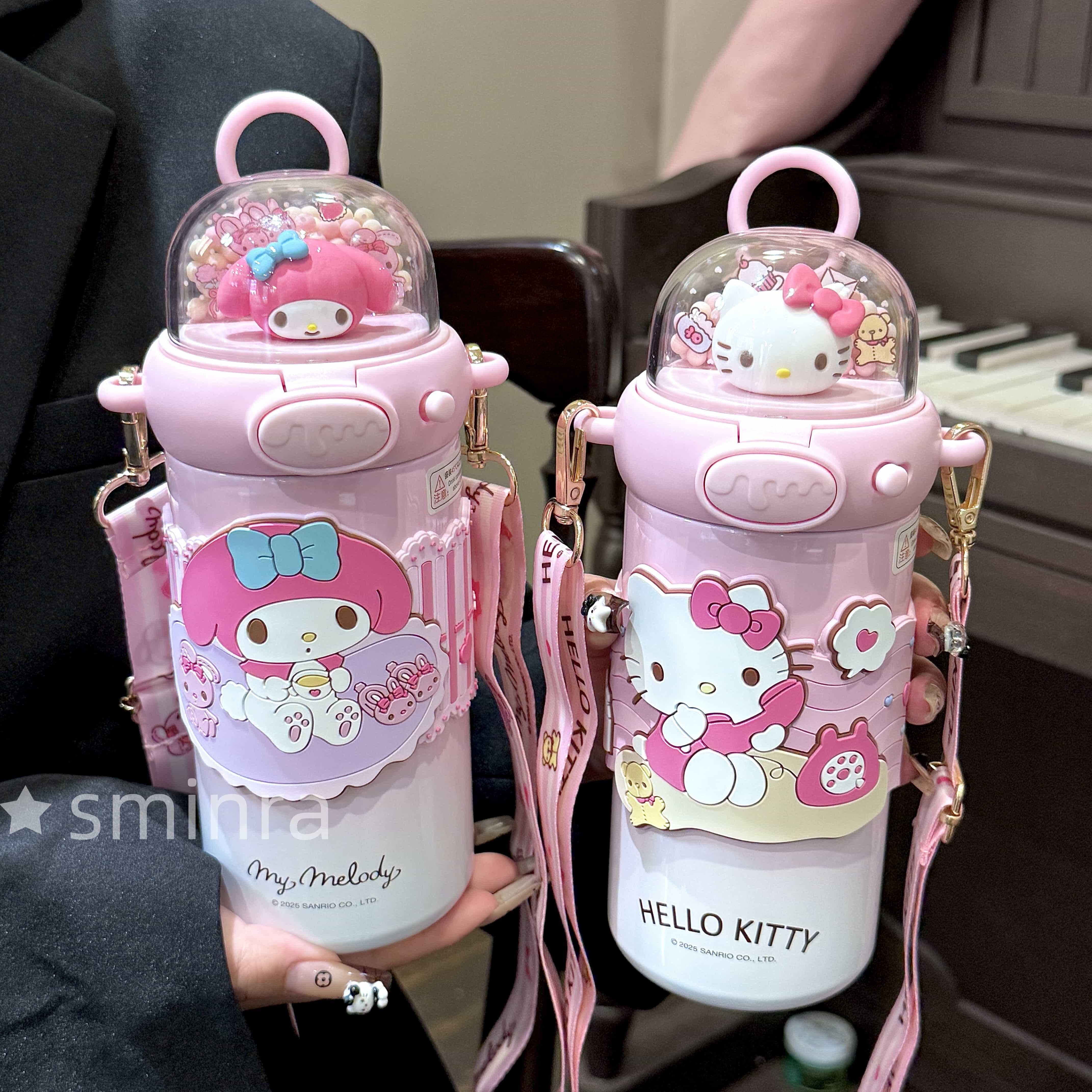 HelloKitty高颜值保温杯美乐蒂可爱吸管水杯女学生上学用生日礼物