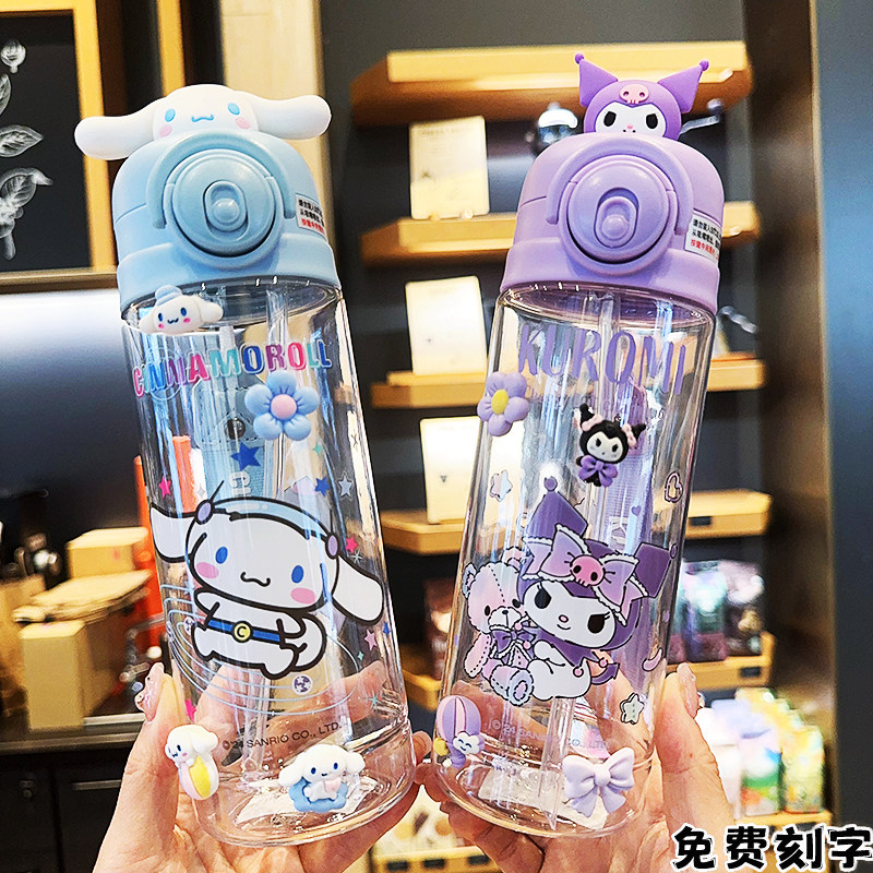三丽鸥双饮吸管儿童上学水杯塑料