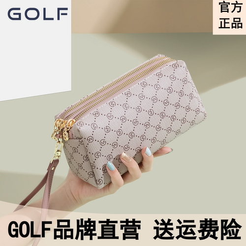 GOLF手拿包女2026新款休闲老花手机包百搭手挽包大容量零钱妈妈包