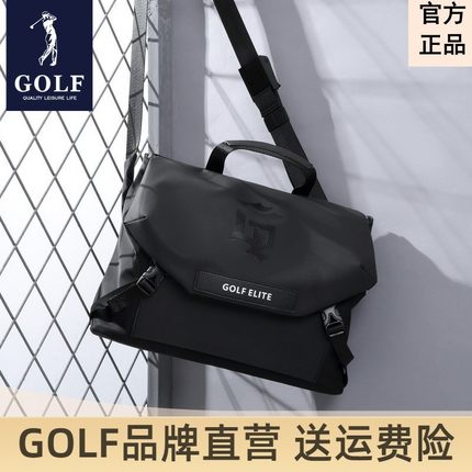 GOLF斜挎包男2026新款潮牌单肩背包男士时尚大容量帆布休闲邮差包