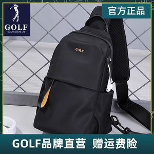 GOLF胸包男士斜挎包时尚潮牌单肩包大容量胸前包休闲帆布小背包夏