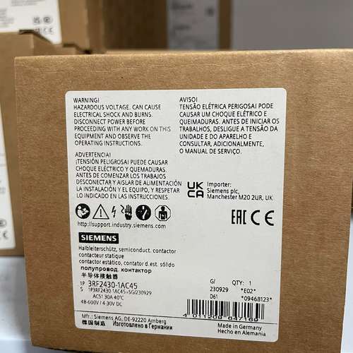 3RF2430-1AC45  3 相 3RF2 半导体接触器议价