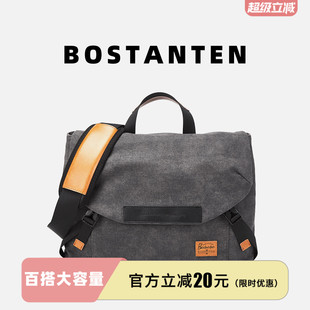 波斯丹顿单肩包男帆布时尚潮流休闲单肩斜挎背包男士潮牌斜跨男包