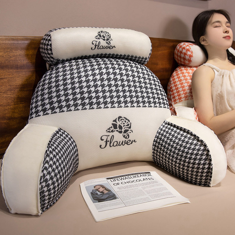 千鸟格床头靠垫软包大靠背可拆洗腰枕沙发床上玩手机女生抱枕腰靠,居家布艺,床头靠垫,淘宝优惠券,粉丝福利购,淘宝优惠卷