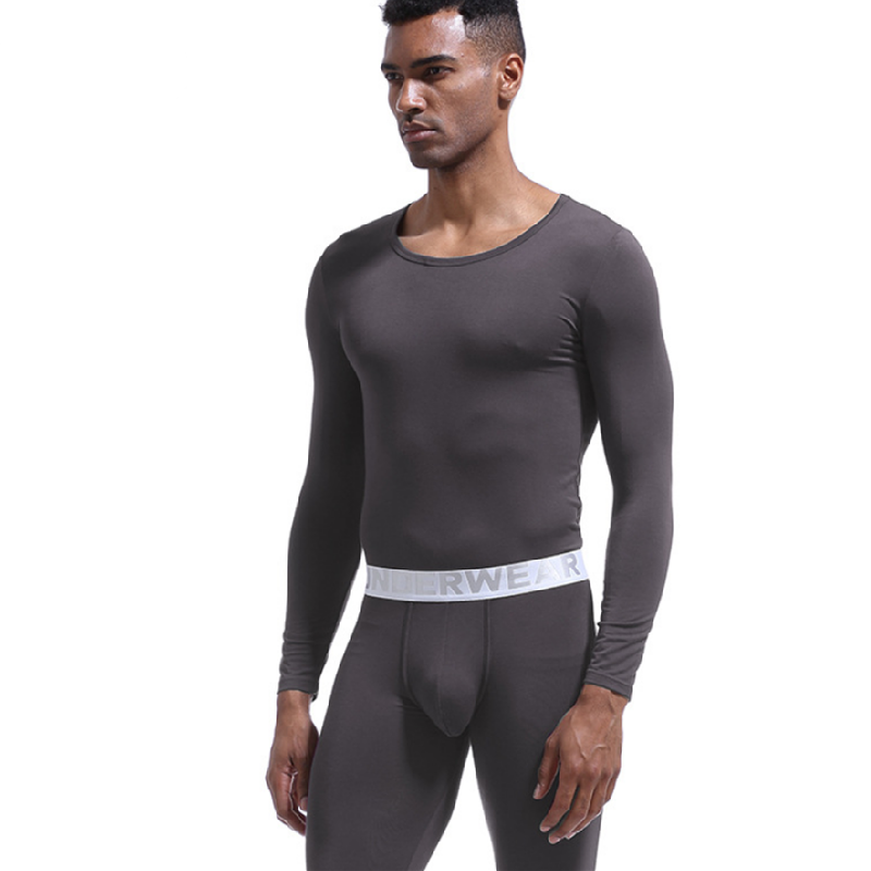 MENS AUTUMN CLOTHES AUTUMN PANTS SET YOUTH MODAL SLIM WARM THIN STRETCH FALL|WINTER BASIC UNDERWEAR