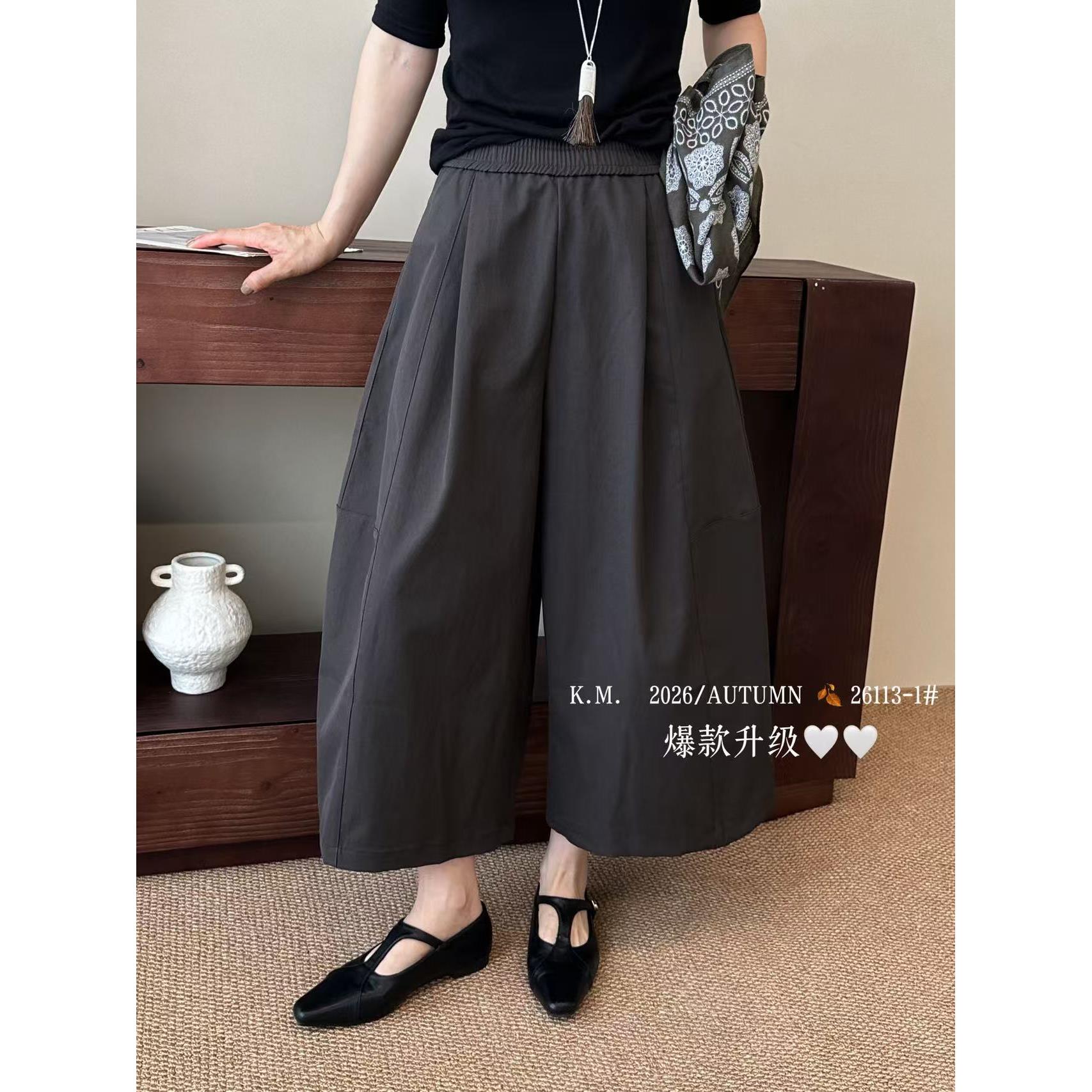 实体女装韩版设计感阔腿八分裤潮休闲裤