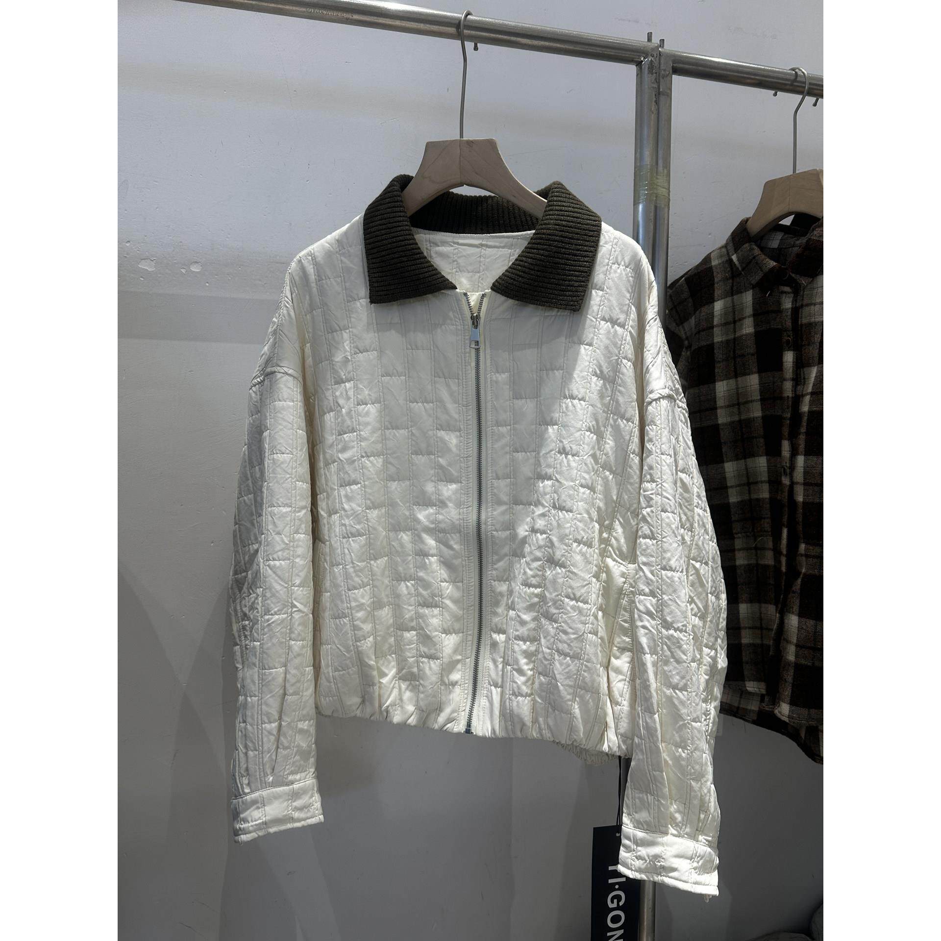实体女装菱格绗缝棉服女02秋季新2款黑色宽松显瘦短款夹克外套女6