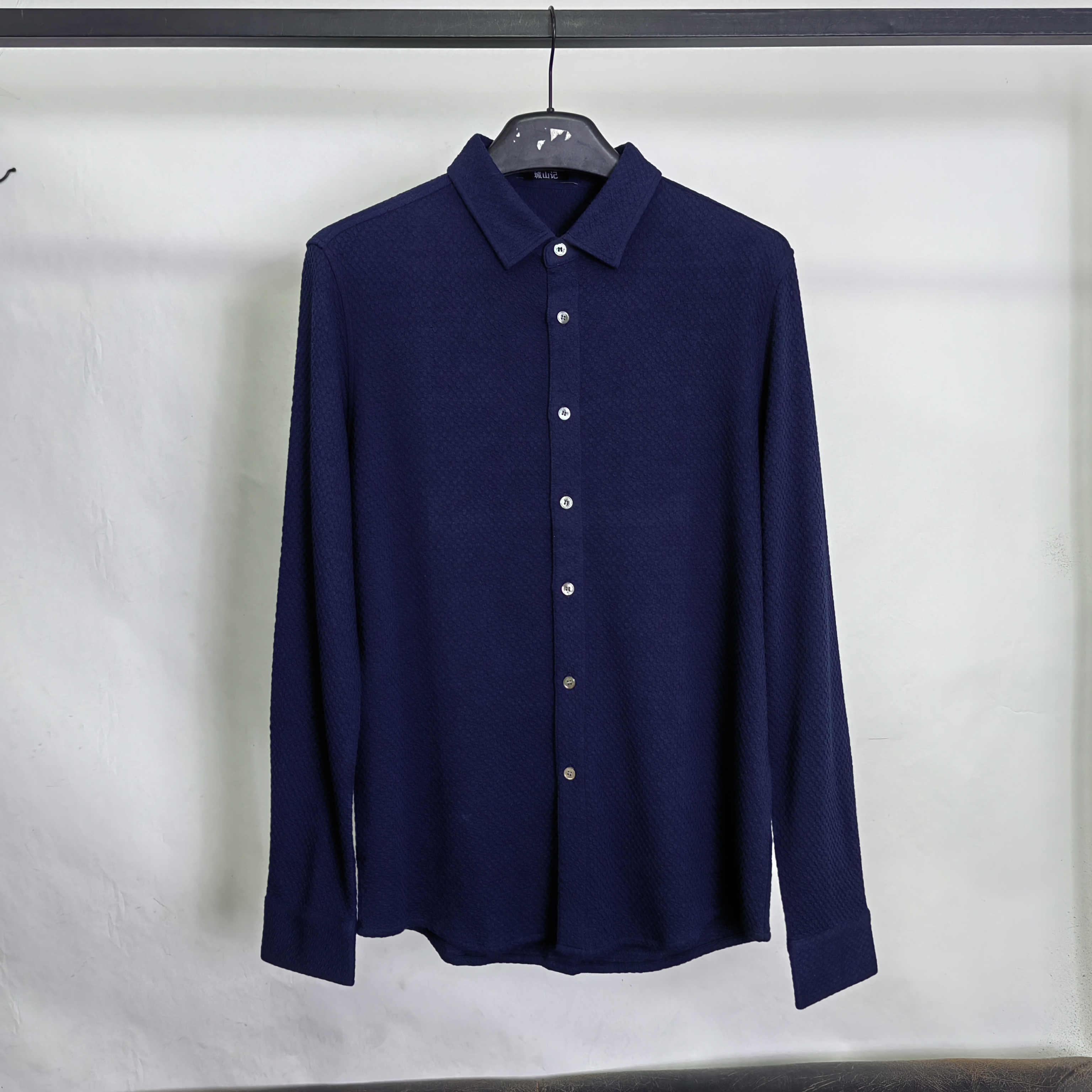 鄂尔牌高端商务衬衫  含有羊毛面料 男装时尚休闲长袖衬衫T1619