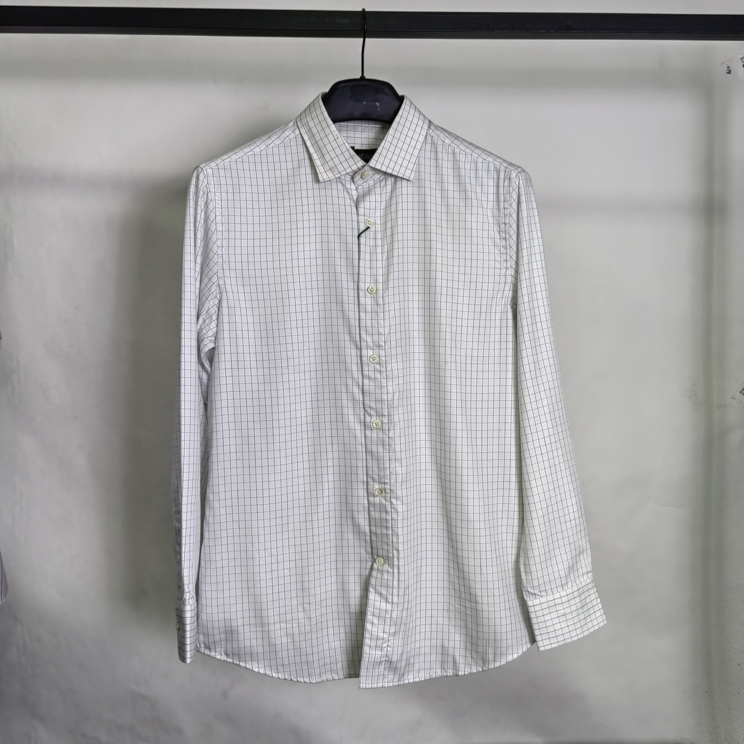 卡尔牌桑蚕丝+棉面料薄绒加厚款男士时尚休闲长袖衬衫3545FCN1